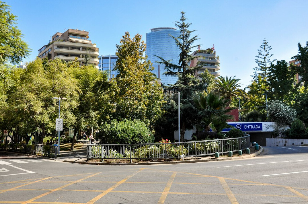 Santiago de Chile downtown skyline with the Andes mountains