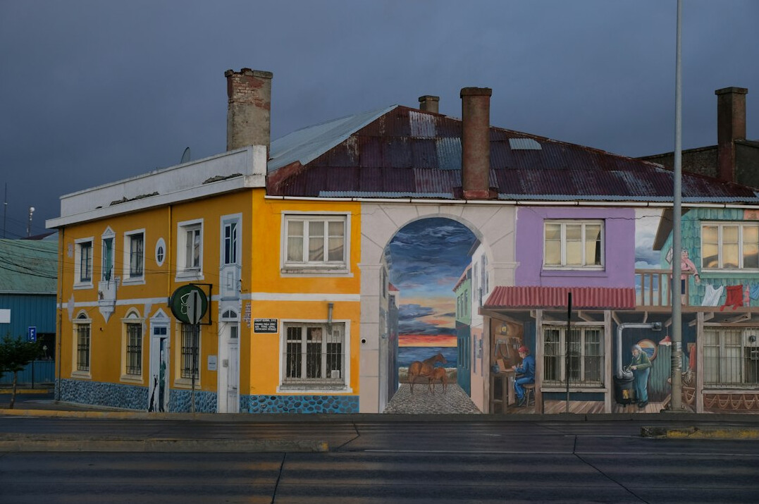 Quiet street in Punta Arenas, Patagonia, Chile